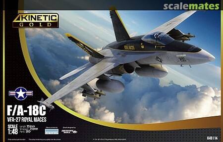 Kinetic-Model F/A-18C VFA-27 Royal Maces Plastic Model Airplane Kit 1/48 Scale #48114
