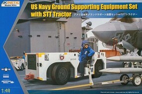 Kinetic-Model US Navy Ground Supporting w/tractor Plastic Model Car Vehicle Kit 1/48 Scale #48115