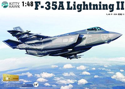 KittyHawk F35A Lightning II Fighter Plastic Model Airplane Kit 1/48 Scale #80103