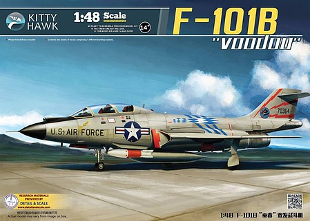 KittyHawk F101B Voodoo Fighter Plastic Model Airplane Kit 1/48 Scale #80114