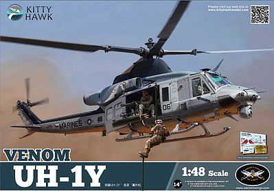 KittyHawk UH1Y Venom Attack Helicopter Plastic Model Helicopter Kit 1/48 Scale #80124