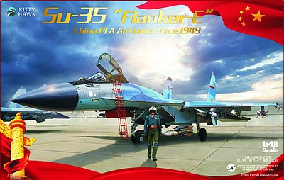 KittyHawk Su35 Flanker E Chinese PLAAF Since 1949 Fighter Plastic Model Airplane Kit 1/48 #80128