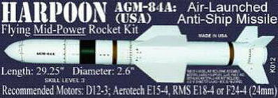 Launch-Pad Harpoon AGM-84A Level 3 Model Rocket Kit #12