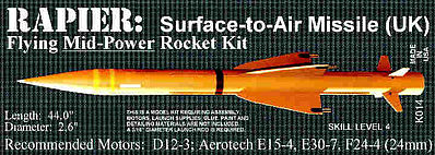Launch-Pad Rapier S.A.M. Pro Level Model Rocket Kit #14