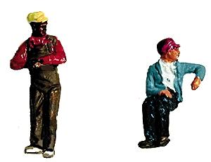 Labelle Contemporary Diesel Engineer & Fireman (Slouching & Leaning) HO Scale Railroad Figure #7009