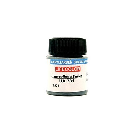Lifecolor Black Rubber Shades & Co Dirty Black (22ml Bottle) UA 731 Hobby and Model Acrylic Paint #731