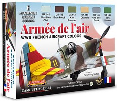 Lifecolor WWII French Aircraft Camouflage (6 22ml Bottles) Hobby and Model Acrylic Paint Set #cs56