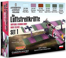 Lifecolor WWII Imperial German Army Set #1 (6 22ml Bottles) Hobby and Model Acrylic Paint Set #cs57