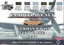 Lifecolor German WWII Luftwaffe #2 Camouflage Acrylic Set (6 22ml Bottles)