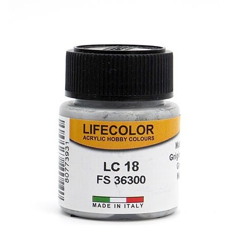 Lifecolor Matt Light Grey FS36300 (22ml Bottle) Hobby and Model Acrylic Paint #lc18