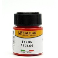 Lifecolor Matt Red FS31302 (22ml Bottle) LC 06 Hobby and Model Acrylic Paint #lc6