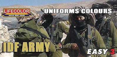 Lifecolor IDF Army Uniforms Colors Acrylic Set (3 22ml Bottles)