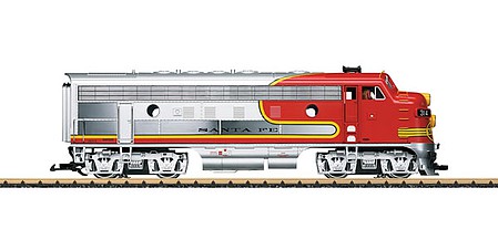 LGB EMD F7A - Sound and MZS-DCC Santa Fe (Warbonnet, silver, red) - G-Scale