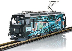 LGB Class Ge 4/4 III Electric Sound and DCC Rhaetian Railroad RhB 648 (Era VI, Blick Ad Scheme) G-Scale LGB Class Ge 4/4 III Electric Sound and DCC Rhaetian Railroad RhB 648 (Era VI, Blick Ad Scheme) G-Scale