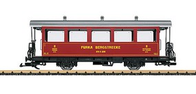 LGB 2-Axle 2nd Class Coach Ready to Run Dampfbahn Furka-Bergstrecke DFB B 2206 (Era VI, red, silver) G-Scale