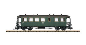 LGB Wood 2nd Class Coach with Large Windows- Ready to Run German State Railroad DR 970-402 (Era III-VI, green, gray) G-Scale