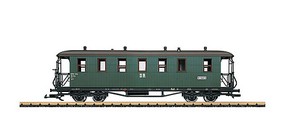 LGB Wood 2nd Class Coach with Small Windows- Ready to Run German State Railroad DR 970-214 (Era III-VI, green, gray) G-Scale