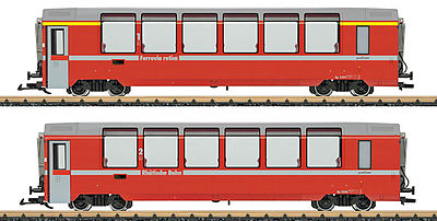 LGB Exp 2-Car Set Bernina G Scale Model Train Passenger Set #39661