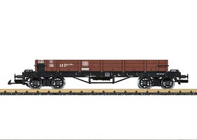 LGB Type Res Low-Side Wood Gondola Ready to Run German Federal Railroad DB 1 (Era IV, black, Boxcar Red) G-Scale