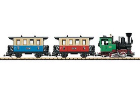LGB Steam Passenger Train Starter Set Standard DC 0-4-0T, 2 Cars, 50-3/4'' 129cm Track Circle, 120V Controller G-Scale