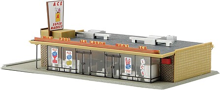 Life-Like Ace Super Market Kit Model Train Building HO Scale #1330