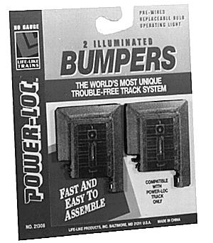 Life-Like Illuminated Bumper Power-Loc(TM) (2) Model Train Track Steel HO Scale #21308