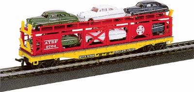 Life-Like 50 Bi-Level Auto Carrier ATSF Model Train Freight Car HO Scale #8303