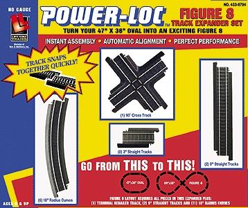 Life-Like Figure 8 Expander Set Power-Loc(TM) Steel Model Train Track HO Scale #8794