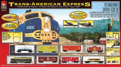 Life-Like Trans America Express Santa Fe Model Train Set HO Scale #9103