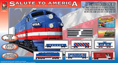 Life-Like Salute To America Model Train Set HO Scale #9104
