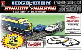 Life-Like High Iron and Burnin' Rubber Train and Racing Set HO-Scale Life-Like High Iron and Burnin' Rubber Train and Racing Set HO-Scale