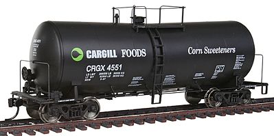 Life-Like-Proto 40 UTLX 16,000-Gallon Funnel-Flow Tank Car - Ready to Run Cargill Foods CRGX #4551 (black, white, green) - HO-Scale