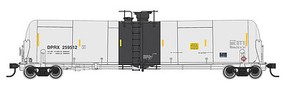 55' Trinity Modified 30,145-Gallon Tank Car - Ready to Run PBL Holdin Inc. DPRX #2 (white w/black band, conspicuity marks)