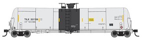 55' Trinity Modified 30,145-Gallon Tank Car - Ready to Run Trinity Industries Leasing TILX #1 (white w/black band, conspicuity marks)