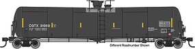 Life-Like-Proto 55' Trinity Modified 30,145-Gallon Tank Car Ready to Run GATX Rail Canada CGTX #31140 (black, white; yellow conspicuity marks) Life-Like-Proto 55' Trinity Modified 30,145-Gallon Tank Car Ready to Run GATX Rail Canada CGTX #31140 (black, white; yellow conspicuity marks)