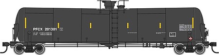 Life-Like-Proto 55 Trinity Modified 30,145-Gallon Tank Car - Ready to Run First Union Wells Fargo Rail Corp PFCX #201301 (black, white, yellow conspicui