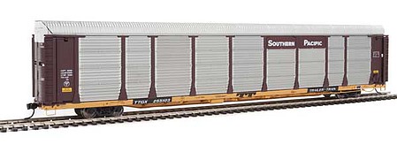 Life-Like-Proto 89 Thrall Bi-Level Auto Carrier - Ready To Run Southern Pacific(TM) Rack, TTGX Flatcar #255103 (Boxcar Red, silver; yellow