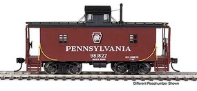 Life-Like-Proto Pennsylvania N6B Wood Cabin Car (Caboose) w/Center Cupola Pennsylvania Railroad #980931 (Tuscan, black w/Keystone at top)
