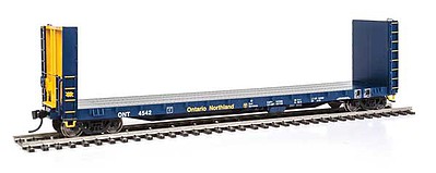 Life-Like-Proto 50 CC&F Bulkhead Flatcar - Ready to Run Ontario Northland #4542 (blue, yellow)