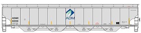 Life-Like-Proto 67' Trinity 6351 4-Bay Covered Hopper Ready to Run Archer Daniels Midland ADMX #63230 (gray, Leaf Logo, yellow conspicuity stri Life-Like-Proto 67' Trinity 6351 4-Bay Covered Hopper Ready to Run Archer Daniels Midland ADMX #63230 (gray, Leaf Logo, yellow conspicuity stri