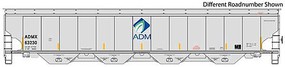 Life-Like-Proto 67' Trinity 6351 4-Bay Covered Hopper Ready to Run Archer Daniels Midland ADMX #63385 (gray, Leaf Logo, yellow conspicuity stri Life-Like-Proto 67' Trinity 6351 4-Bay Covered Hopper Ready to Run Archer Daniels Midland ADMX #63385 (gray, Leaf Logo, yellow conspicuity stri