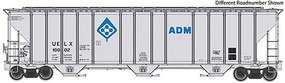 Life-Like-Proto 55' Evans 4780 Cubic Foot 3-Bay Covered Hopper Ready To Run ADM UELX 10012 (gray, blue, Molecule logo) Life-Like-Proto 55' Evans 4780 Cubic Foot 3-Bay Covered Hopper Ready To Run ADM UELX 10012 (gray, blue, Molecule logo)