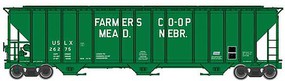 Life-Like-Proto 55' Evans 4780 Cubic Foot 3-Bay Covered Hopper Ready To Run Famers Co-op Association USLX 26275 (Mead, Nebraska, (green, white) Life-Like-Proto 55' Evans 4780 Cubic Foot 3-Bay Covered Hopper Ready To Run Famers Co-op Association USLX 26275 (Mead, Nebraska, (green, white)