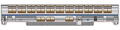 Life-Like-Proto 85 Pullman-Standard Superliner I Lounge Amtrak Phase IVb HO Scale #11043