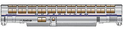 Life-Like-Proto 85 Bombardier Superliner II Sightseer Lounge Amtrak Phase IV HO Scale #11090