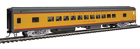 Life-Like-Proto 85 ACF 44-Seat Coach Union Pacific(R) Heritage Fleet - Ready to Run - Lighted UPP #5486 City of Salina (Armour Yellow, gray, red)
