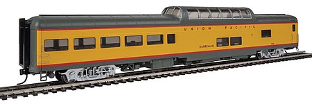 Life-Like-Proto 85 ACF Dome Lounge Union Pacific(R) Heritage Fleet - Ready to Run - Lighted UPP #9004 Harriman (Armour Yellow, gray, red)