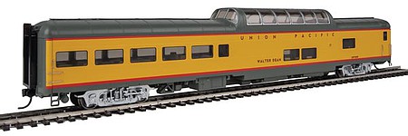Life-Like-Proto 85 ACF Dome Lounge Union Pacific(R) Heritage Fleet - Ready to Run - Lighted UPP #9005 Walter Dean (Armour Yellow, gray, red)