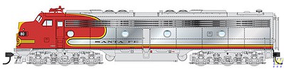 Life-Like-Proto EMD E8Am - Standard DC Santa Fe #80L (Warbonnet, silver, red)