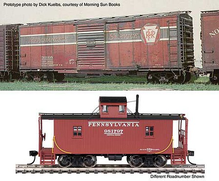 Life-Like-Proto Pennsylvania Railroad Merchandise Service Freight Train Pennsylvania Railroad Set #1; 12 40 X29b Rebuilt Boxcars, N6B Wood Caboose